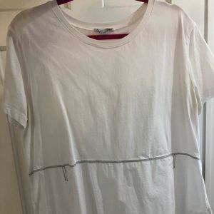 Two tops- one white short sleeve & light pink